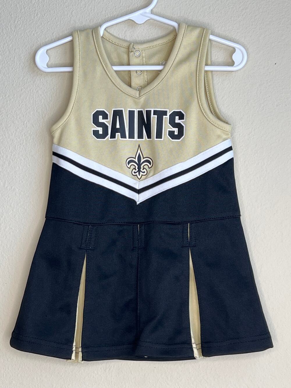 NFL Team Apparel Toddler New Orleans Saints Cheerleader Dress 3T Costume